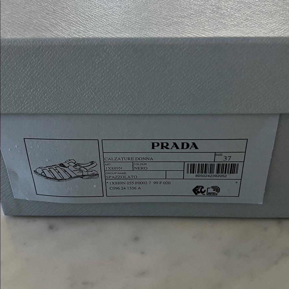 NEW Prada Fisherman Black Leather Sandals with Gold size 37 - Picture 11 of 13